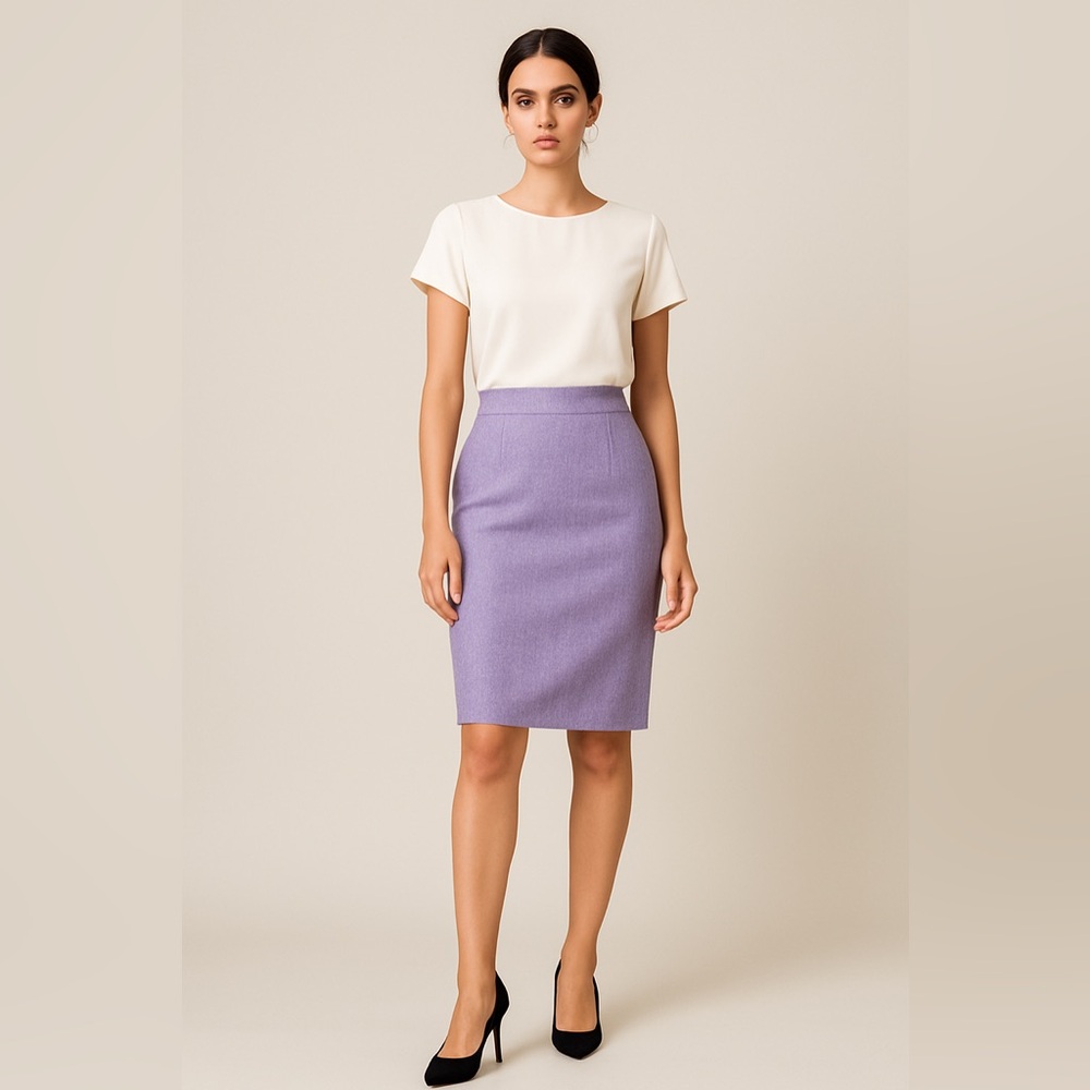Ellen Tracy Linda Allard Lavender Wool Blend Pencil Skirt NWT Size 6P